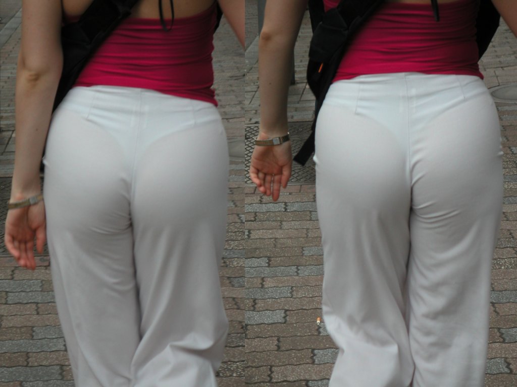 【透けパンエロ画像】街中で素人お姉さんのお尻に浮き出たパンツのラインを確認ｗｗｗ-19