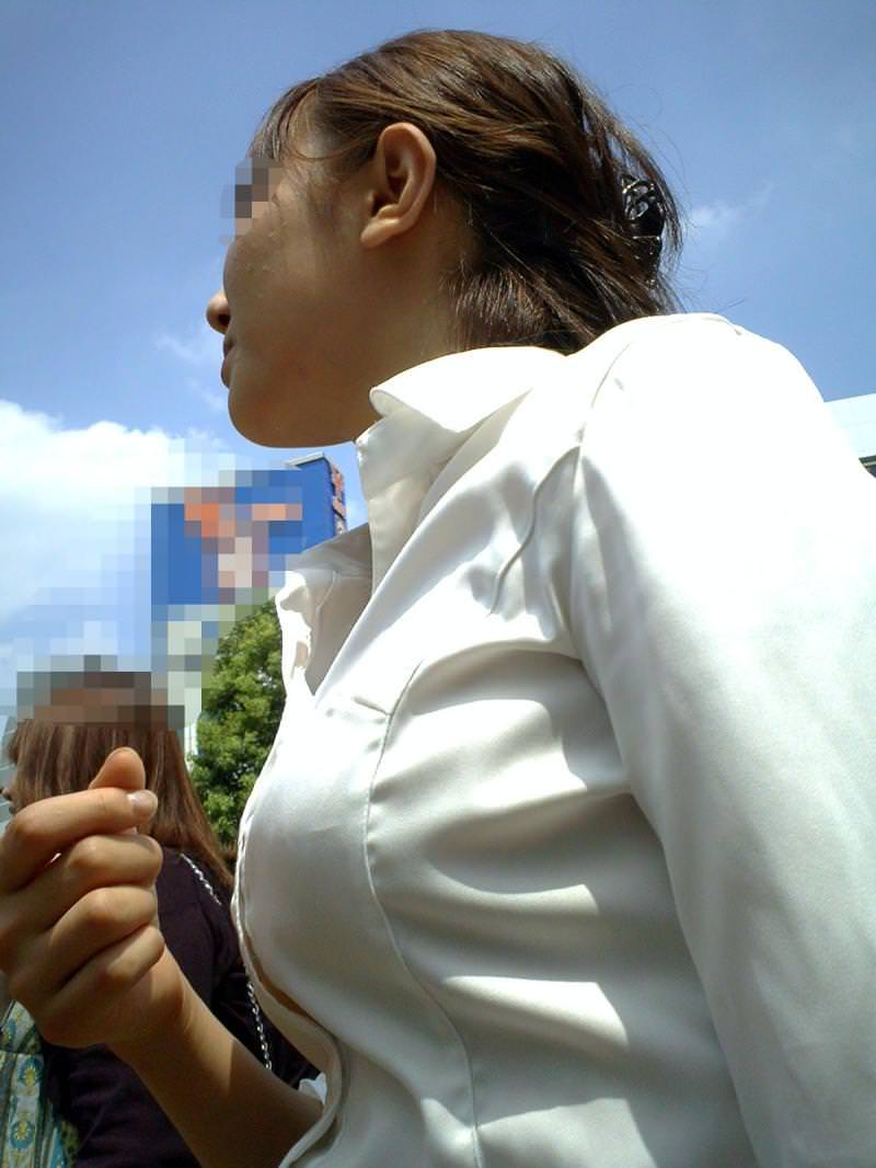 【OLエロ画像】働く美人お姉さんのブラウスのボタンが弾けそうな着衣巨乳ｗｗｗ-14