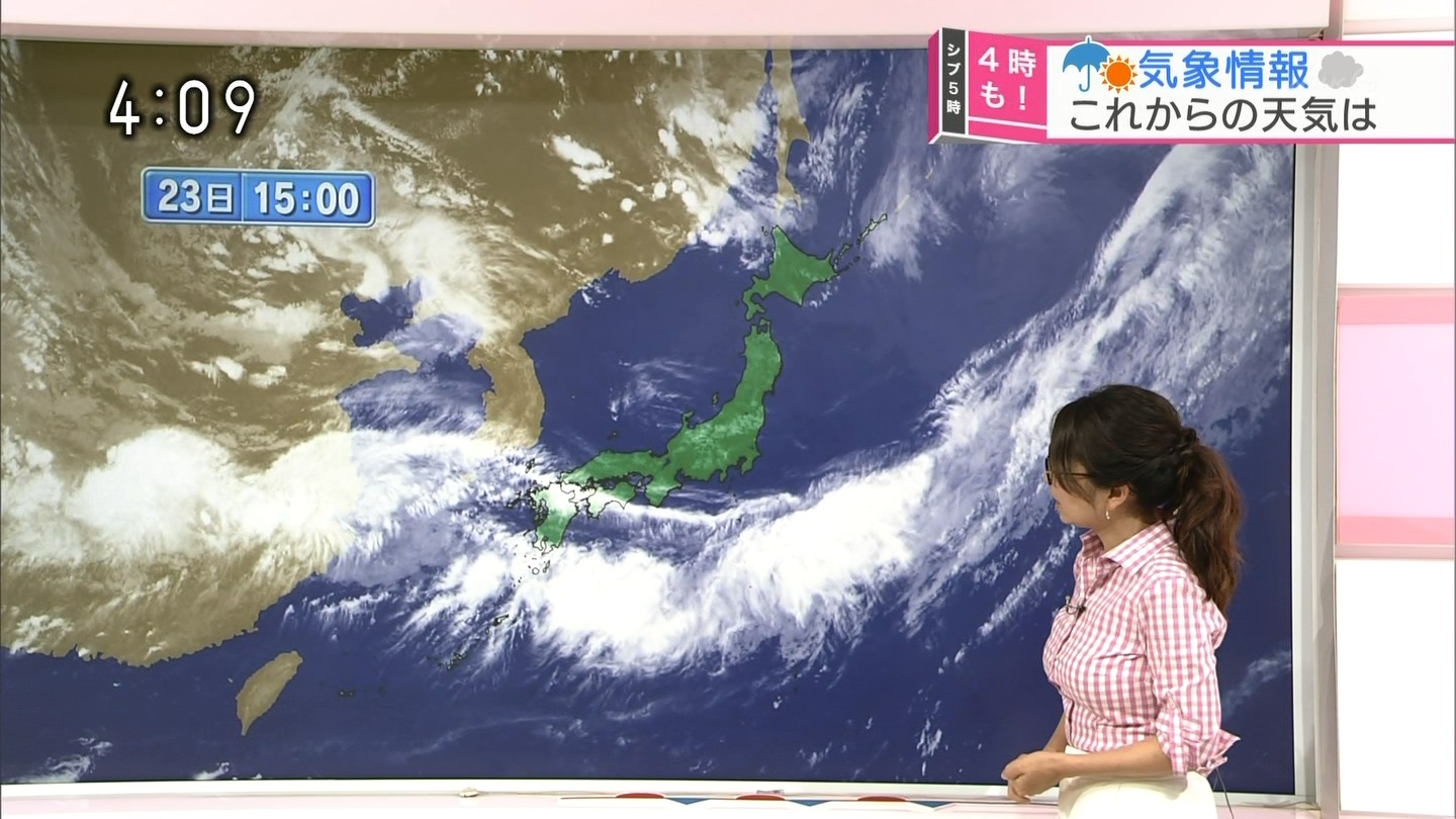 【テレビキャプエロ画像】気象予報士の福岡良子さんの服のボタンが弾けそうな着衣巨乳が素晴らしいｗｗｗ-07