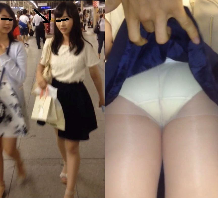 【悪戯エロ画像】バレないように女性に近づきスカートを捲ってエロい下着を撮影ｗｗｗ-13