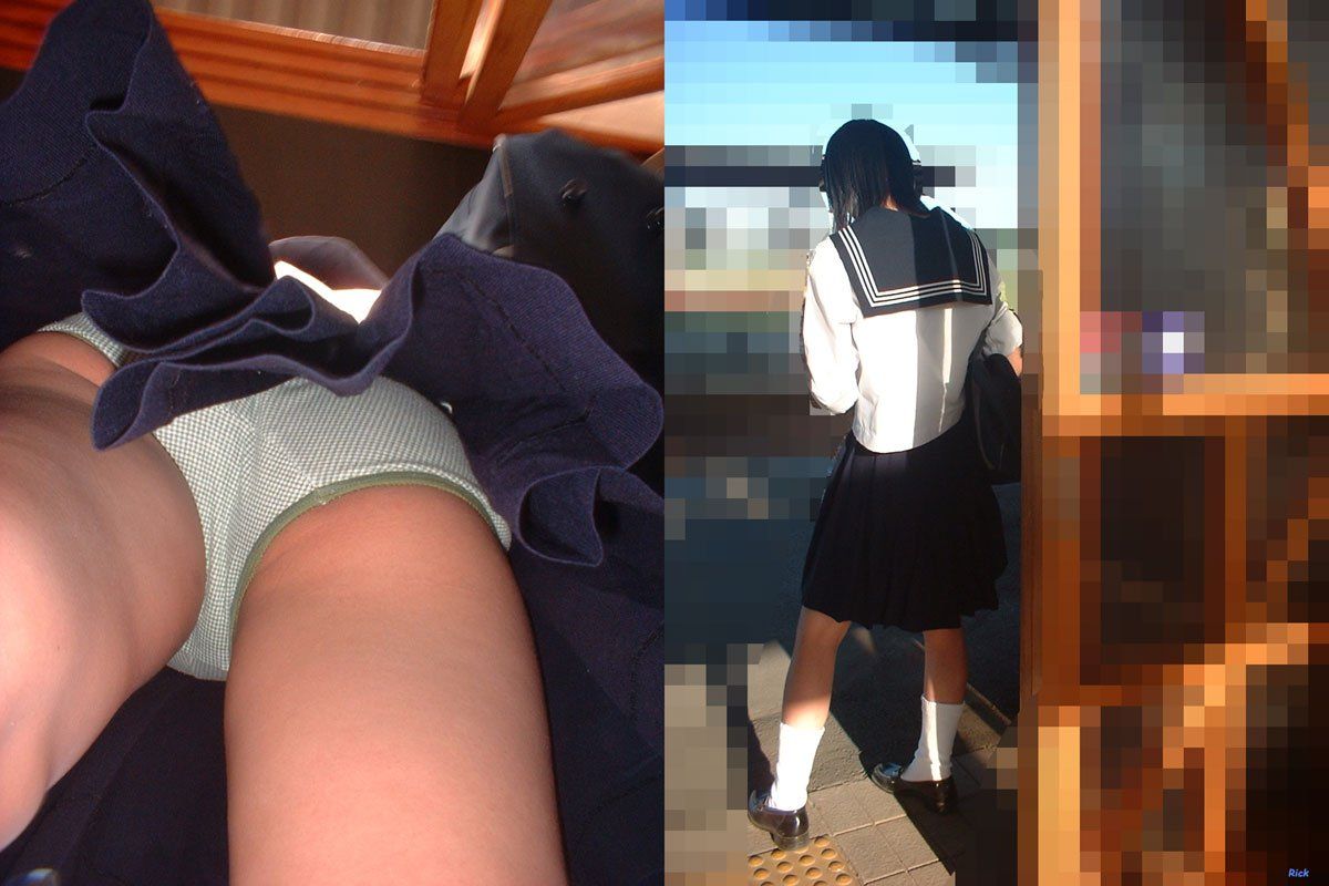 【JK逆さ撮りエロ画像】女子校生の食い込む下着にドキッとする真下からパンチラ盗撮ｗｗｗ-13