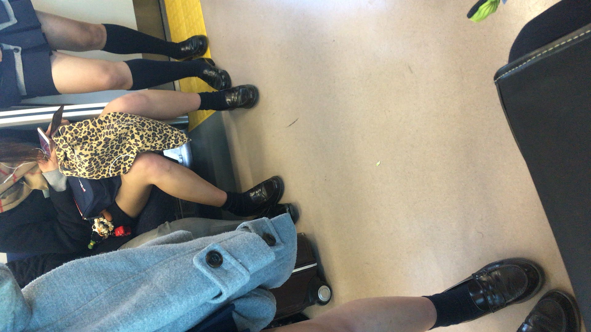 【電車盗撮エロ画像】美脚女子校生の下半身を中心に隠し撮り…綺麗な脚に思わず勃起しちゃうｗｗｗ-03