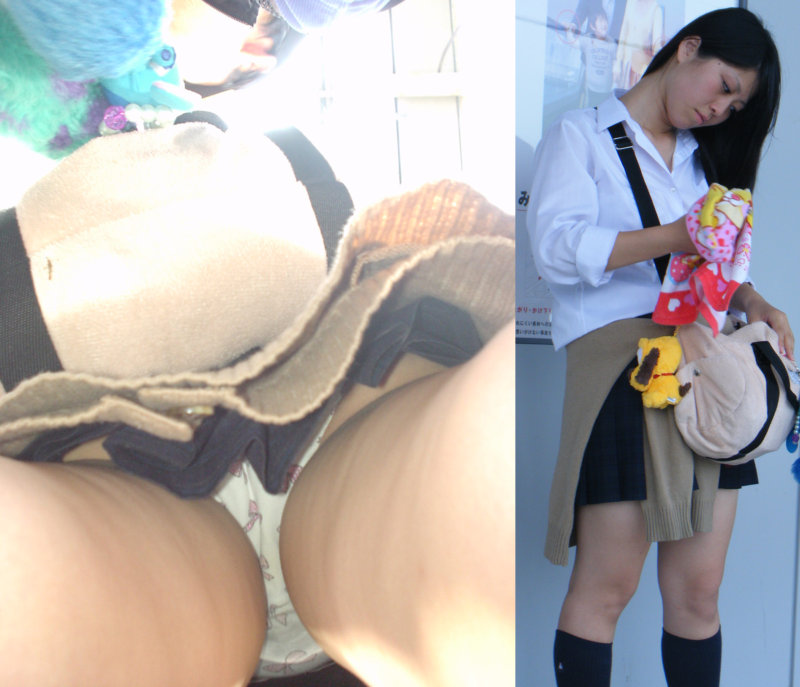 【JKパンチラ盗撮エロ画像】女子校生のスカート内はこんな感じ…パンツがモロ見えでムラムラｗｗｗ-09