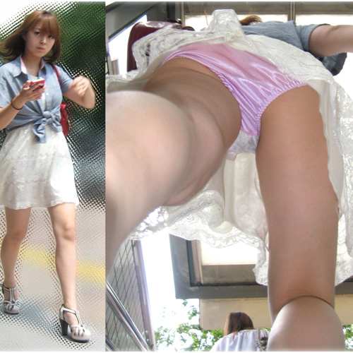 【逆さ撮り盗撮エロ画像】自分好みのスカート女性を物色…ストーキングしてローアングルで狙うｗｗｗ